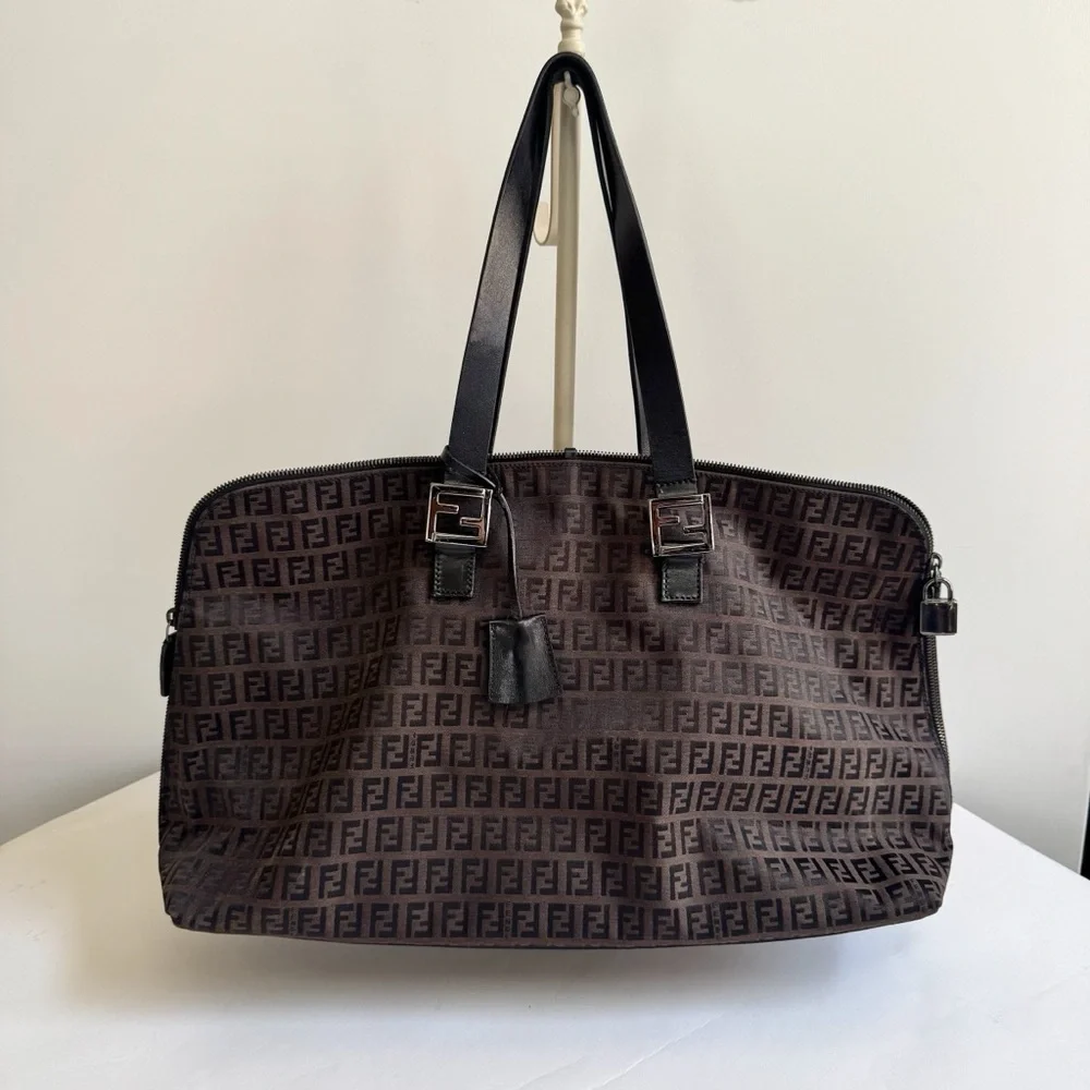 Authentic Fendi Zucchino Canvas Tote Travel Bag - Picture 1 of 7